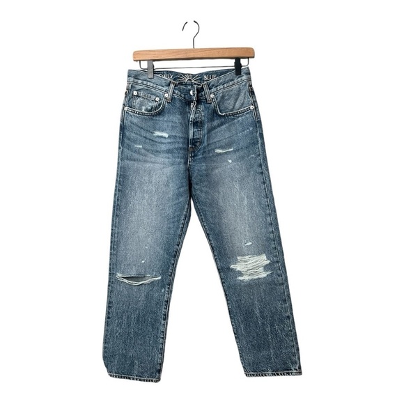 Daily Blue Hype Classic Cropped Jean in Tempest Japanese Rigid Denim Jeans NEW - Picture 6 of 14